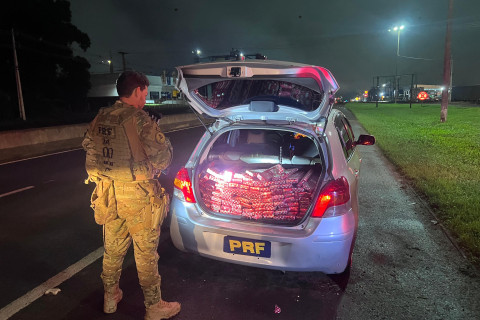 Após mais uma tentativa de fuga, PRF apreende 221 kg de maconha em Cascavel