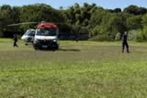 Helicóptero do SAMU em Bandeirantes Paraná na manhã de terça-feira (17