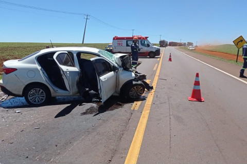 Um sinistro de trânsito foi registrado no km 473 da BR 369, no município de Corbélia